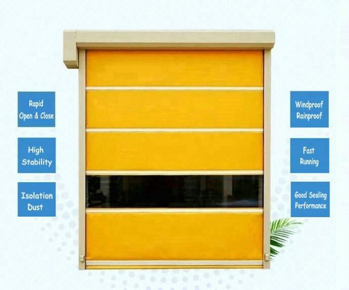보안상 산업적 고속도 화면 상향 이동 PVC 문 자동 플라스틱 빠른 폴딩 롤러 셔터 빠른 문